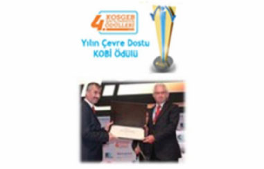 Awarded with the ‘’Nationwide Environment Friendly Company’’ award by KOSGEB